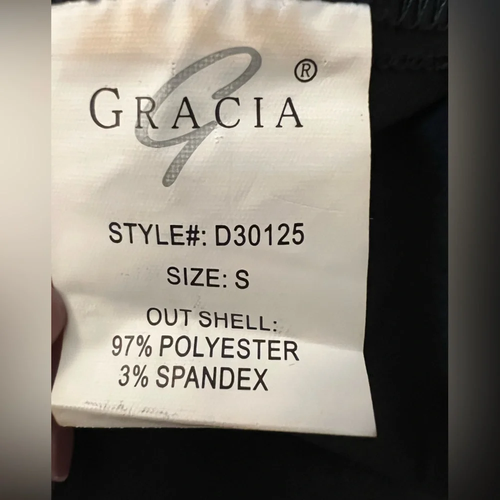 Gracia Black mini Dress with corset style top and Tulle Sleeves size S - Picture 6 of 7